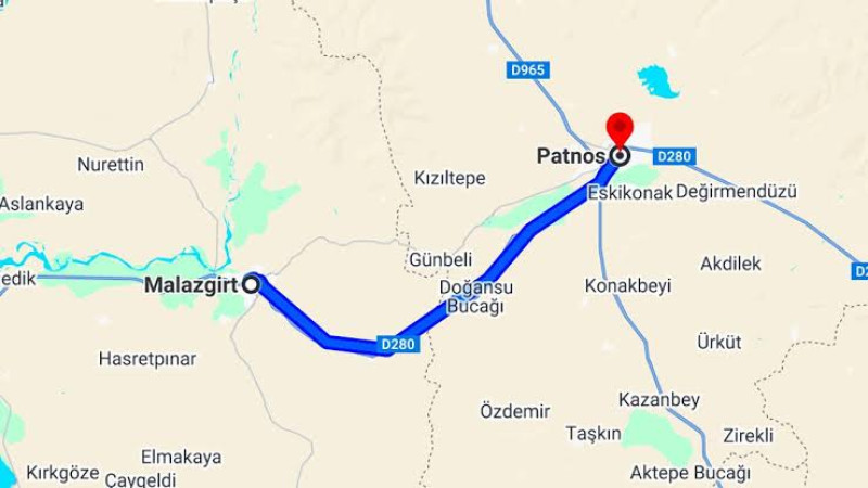 Patnos Malazgirt yol güzergâhı 9 saat kapalı olacak